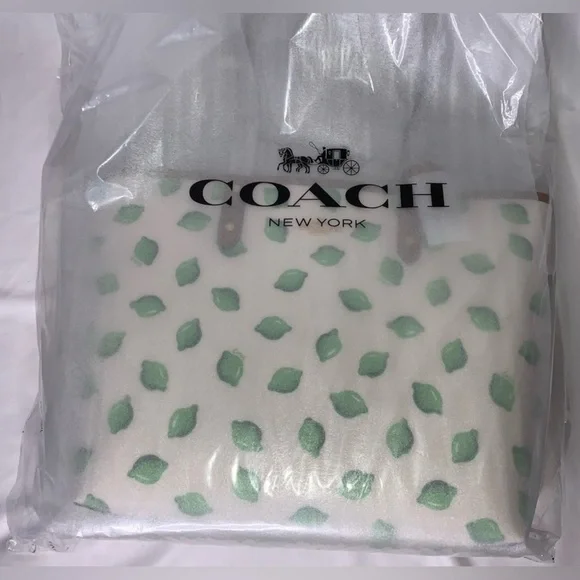 RARE Coach Reversible City Tote with Lime Print Designer Bag Purses Womens - Picture 2 of 11